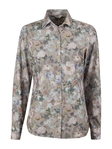 Siri babyfløjls skjorte, blomstret