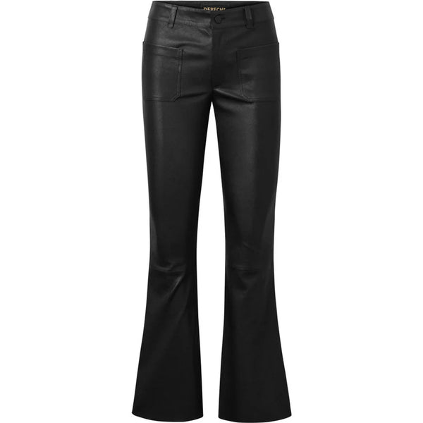 Bootcut leather pants aw/26, Black
