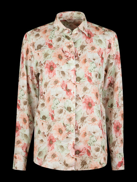 Siri linen shirt SS/26, blomsterprint