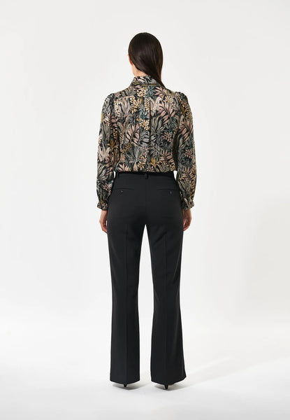 KikkiDea silk blouse AW25, Sencha Black