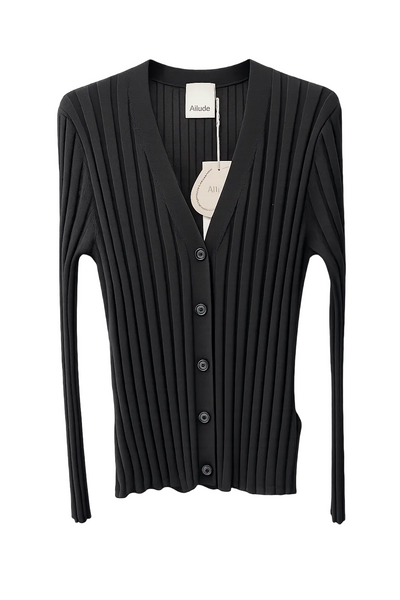 Allude merino rib V-cardigan