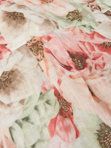 Siri linen shirt SS/26, blomsterprint