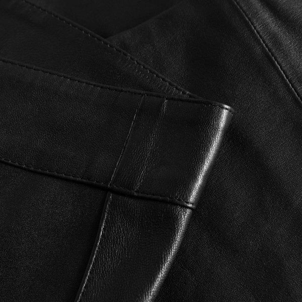 Bootcut leather pants aw/26, Black
