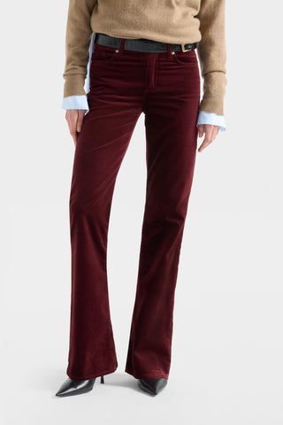 7 the leggy bootcut velvet, AW26, Burgundy