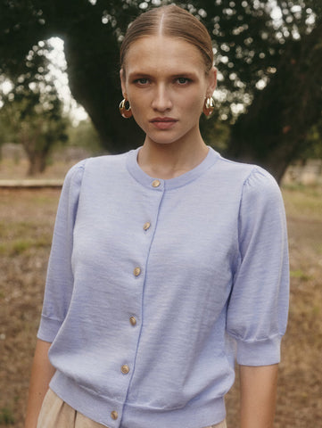 Lydia knit cardigan, SS26, Blue