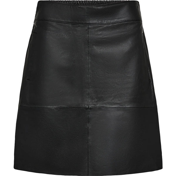Lorina leather skirt AW26, Black