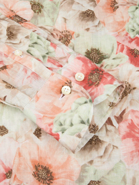 Siri linen shirt SS/26, blomsterprint