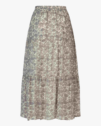 SS long skirt, SS24, grey print