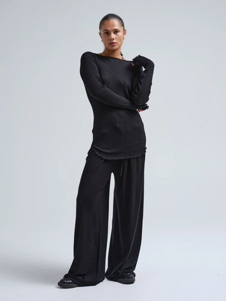 Elegante basic wool blouse, OZ, Black