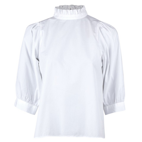Elsa blouse w/frill, White SS23