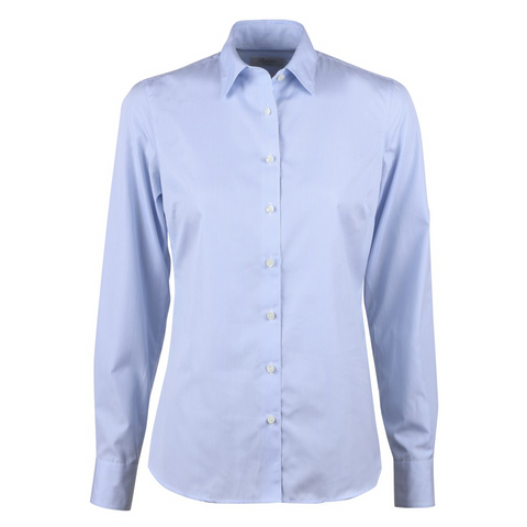 Sofie shirt, feminin blå/hvid, basic
