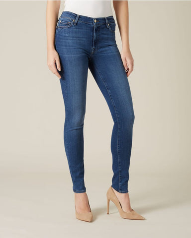 7 high waist skinny Slim illusion jeans, basic, mid blue