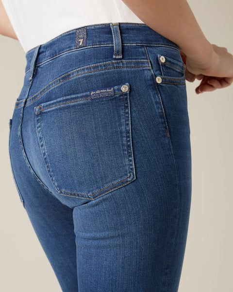 7 high waist skinny Slim illusion jeans, basic, mid blue